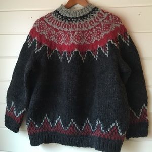Hand knit Scandinavian style sweater